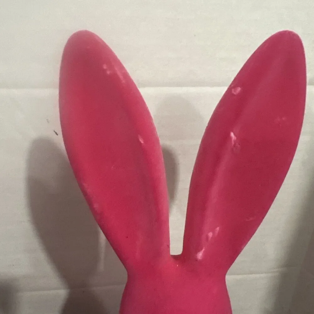 Bath & Body Works Bunny Rabbit Flocked Pink 3 Wick Candle Holder